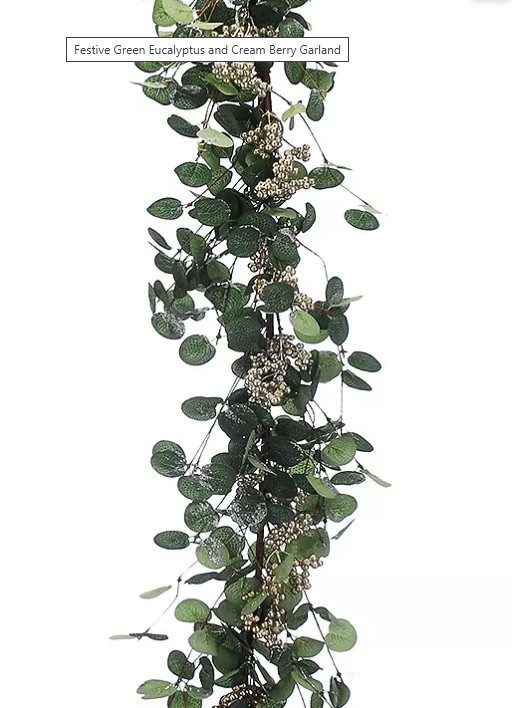 153CM GREEN EUCALYPTUS LEAF GARLAND