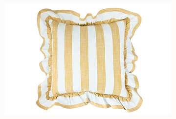 WIDE STRIP CUSHION HONEYDEW F FILL 43X43